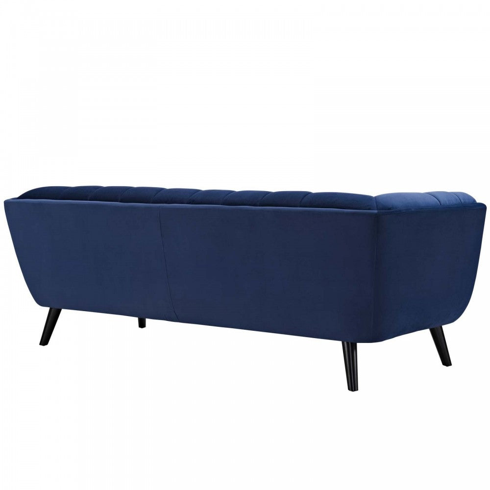 Bestow 2 Piece Performance Velvet Sofa and Loveseat Set, Navy