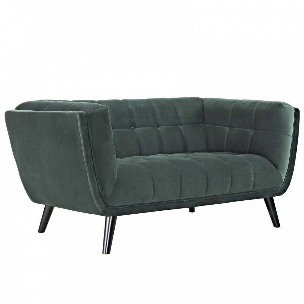 Bestow 2 Piece Performance Velvet Sofa and Loveseat Set, Green