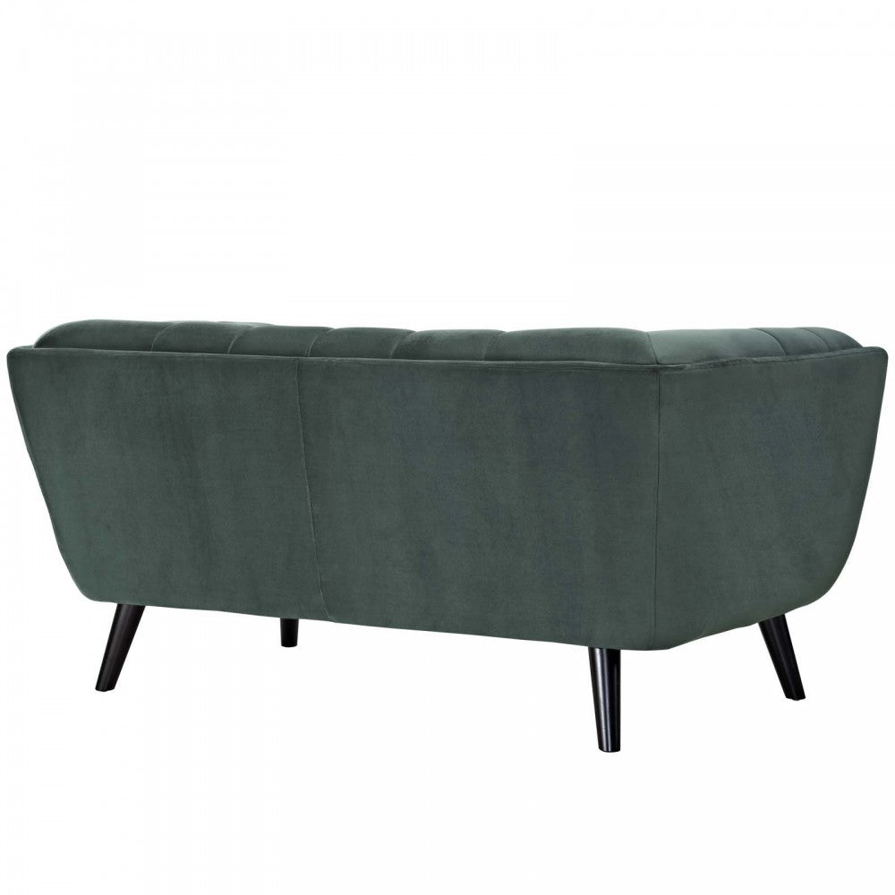 Bestow 2 Piece Performance Velvet Sofa and Loveseat Set, Green