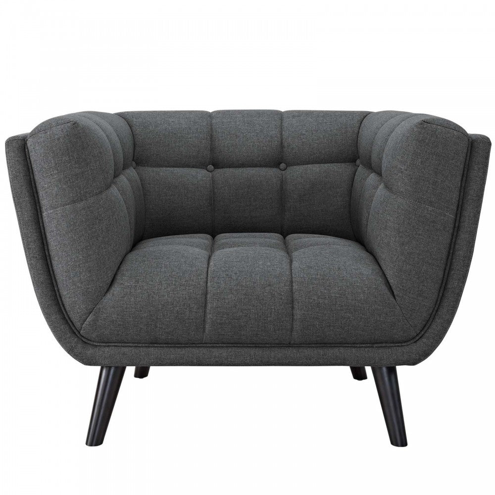 Bestow 2 Piece Upholstered Fabric Armchair Set, Gray