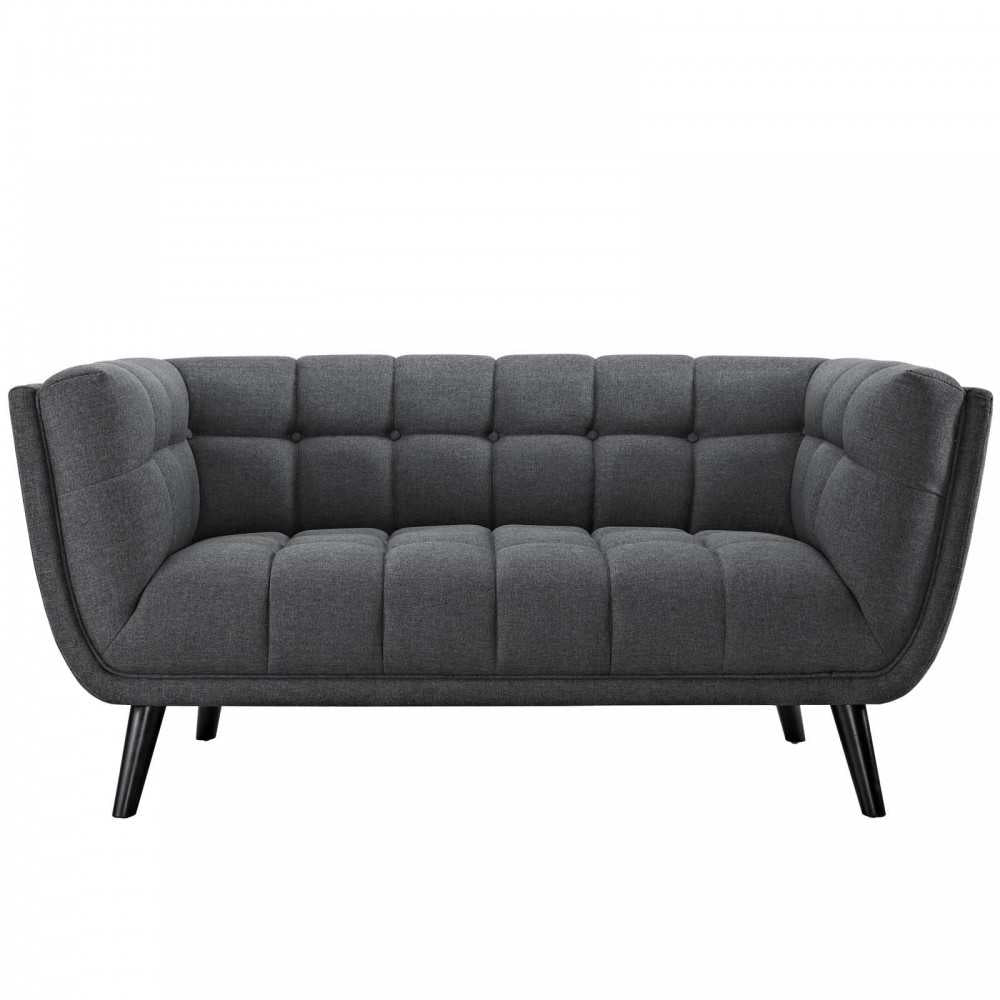 Bestow 2 Piece Upholstered Fabric Loveseat and Armchair Set, Gray, EEI-2972-GRY-SET