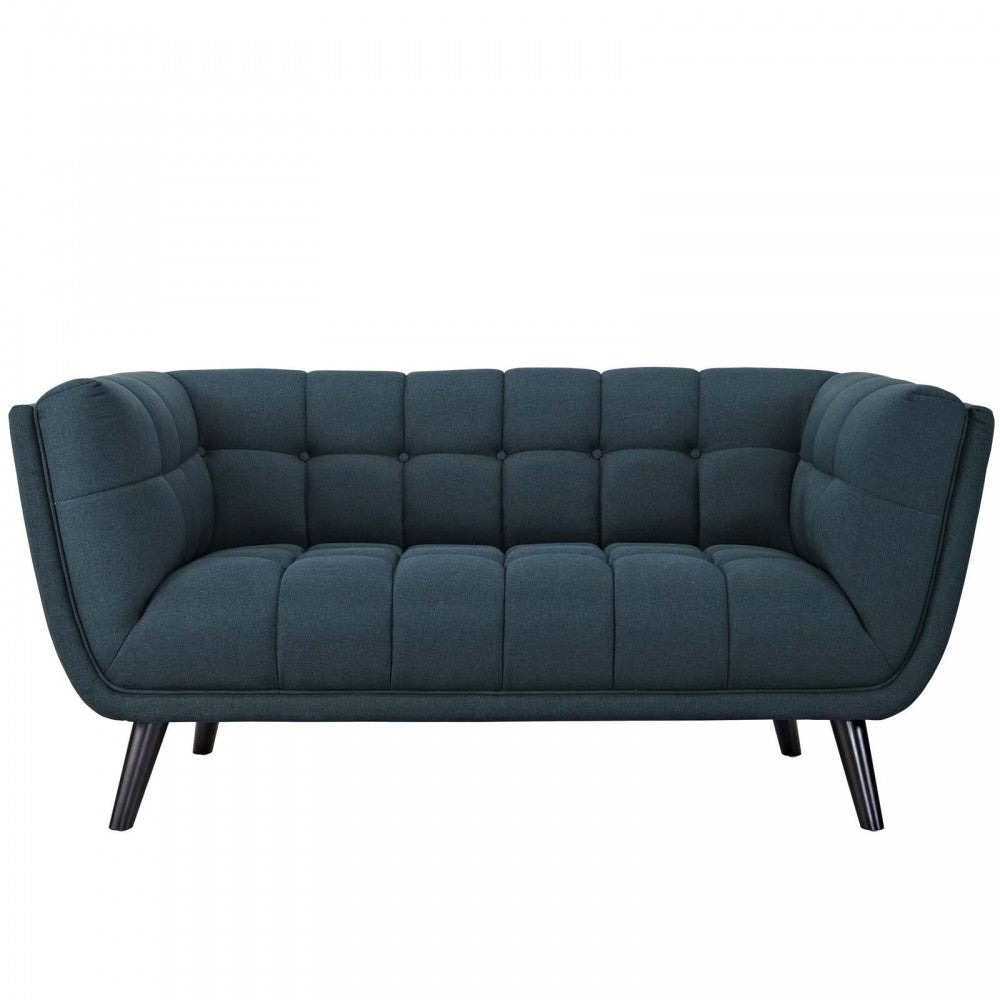 Bestow 2 Piece Upholstered Fabric Loveseat and Armchair Set, Gray, EEI-2972-BLU-SET