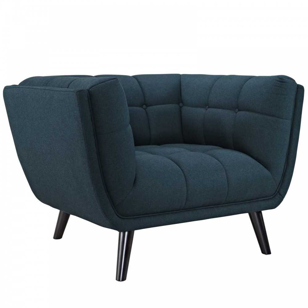 Bestow 2 Piece Upholstered Fabric Loveseat and Armchair Set, Gray, EEI-2972-BLU-SET