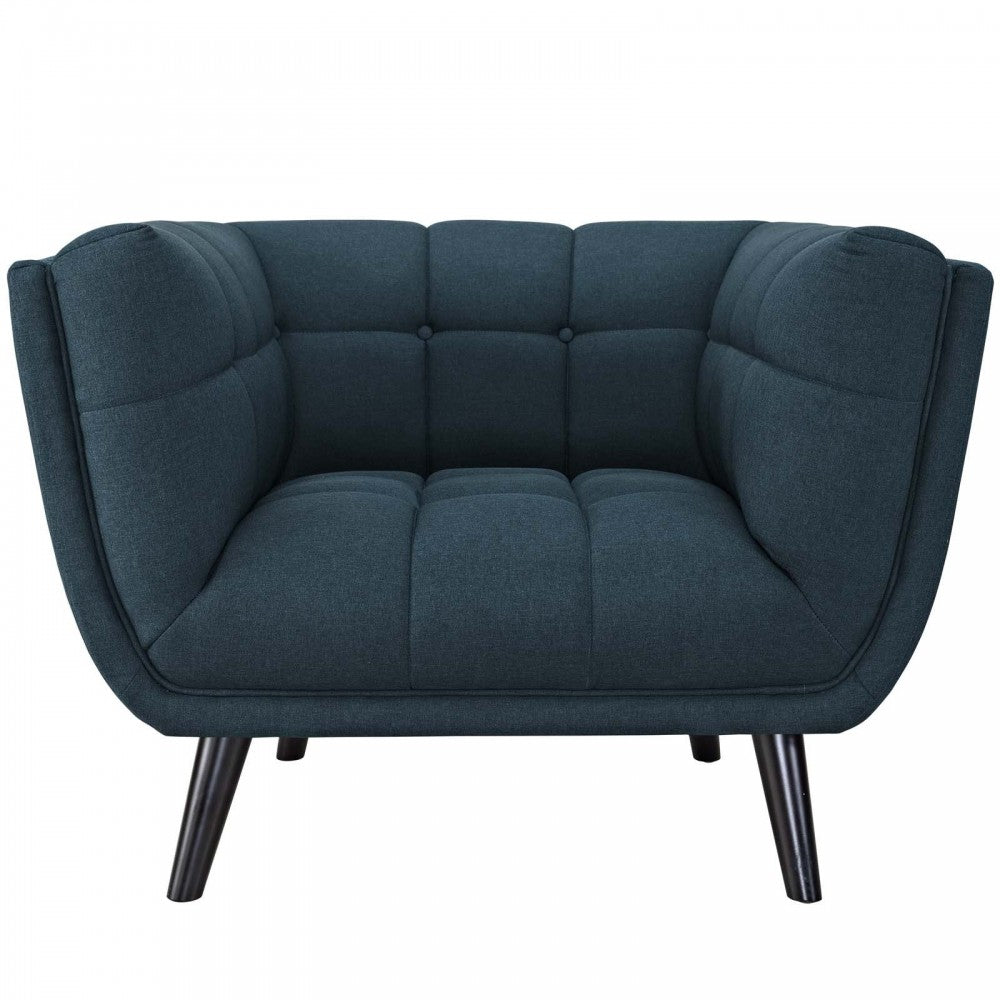 Bestow 2 Piece Upholstered Fabric Sofa and Armchair Set, Blue
