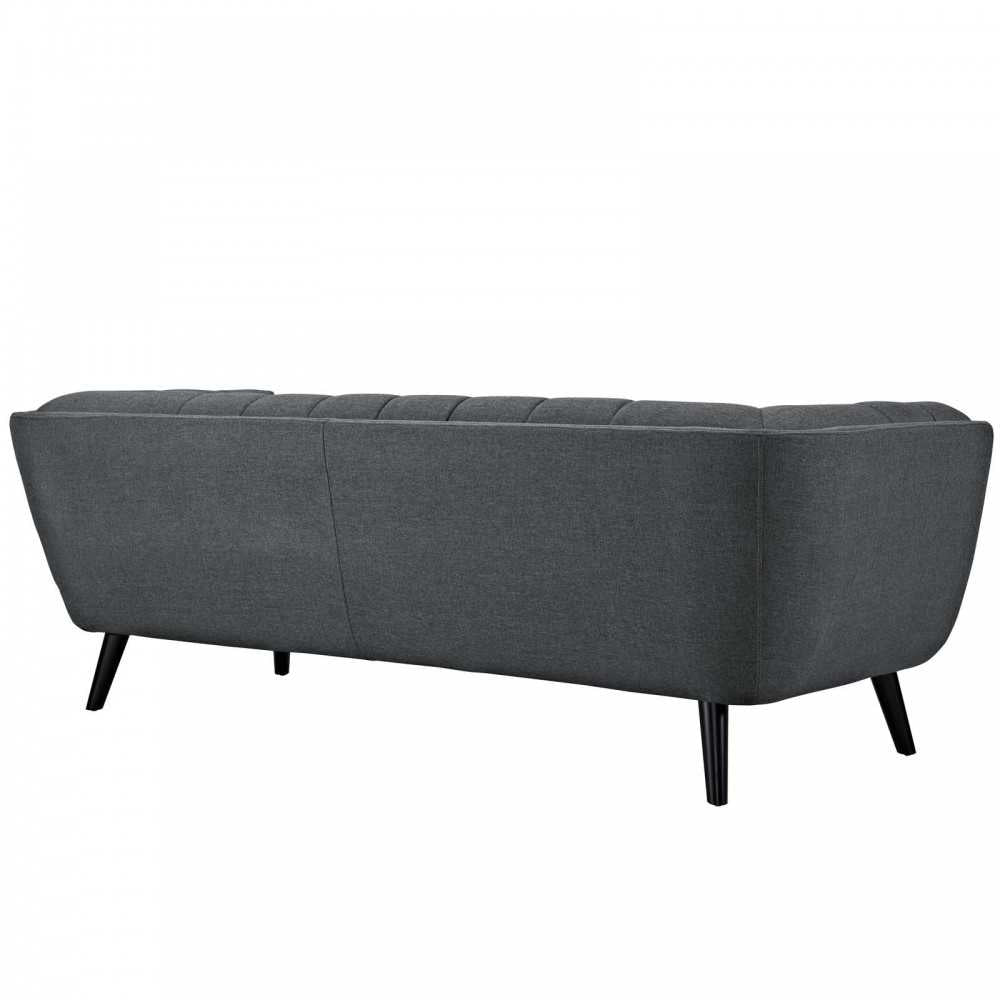 Bestow 2 Piece Upholstered Fabric Sofa and Loveseat Set, Gray