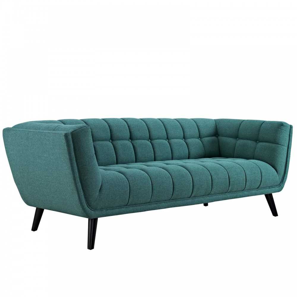 Bestow 2 Piece Upholstered Fabric Sofa and Loveseat Set, Teal
