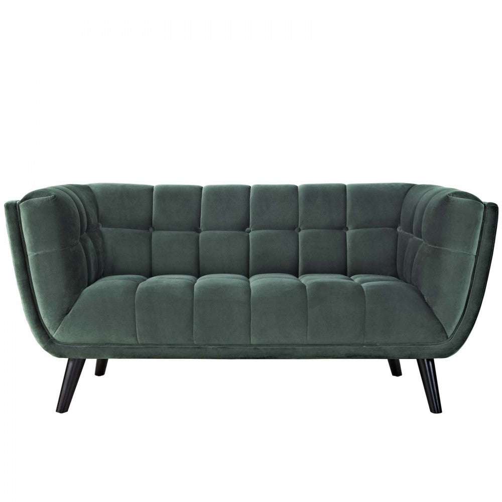 Bestow 3 Piece Performance Velvet Sofa Loveseat and Armchair Set, Green