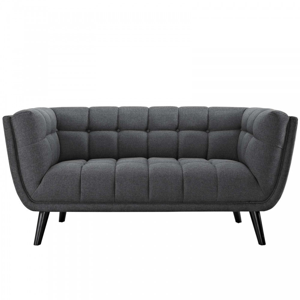 Bestow 3 Piece Upholstered Fabric Sofa Loveseat and Armchair Set, Gray