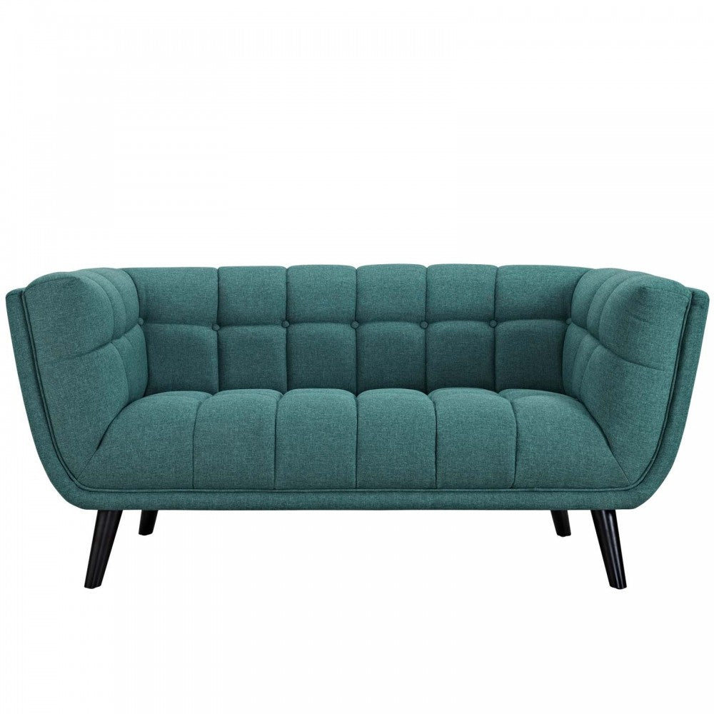 Bestow 3 Piece Upholstered Fabric Sofa Loveseat and Armchair Set, Teal