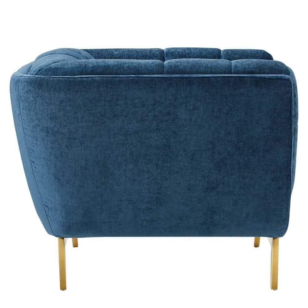Bestow Crushed Performance Velvet Armchair, Navy