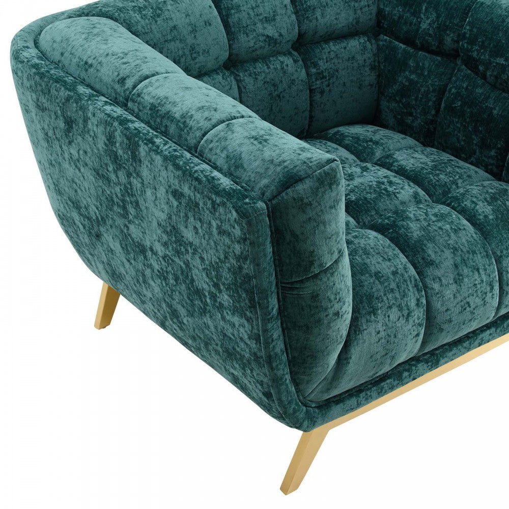 Bestow Crushed Performance Velvet Armchair, Teal