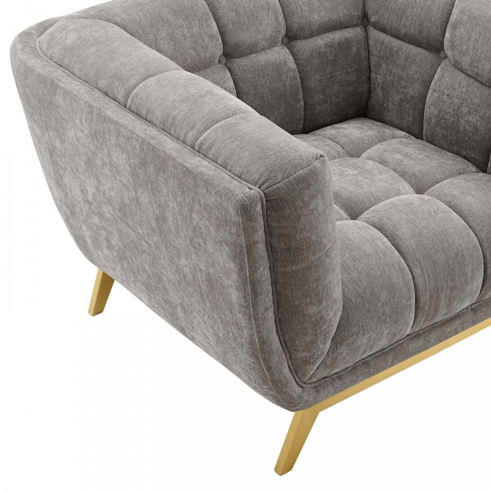 Bestow Crushed Performance Velvet Armchair, Light Gray