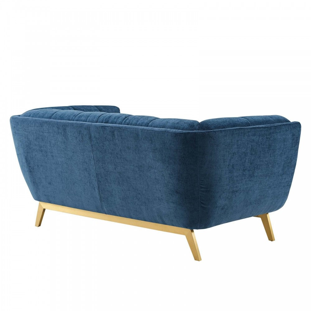 Bestow Crushed Performance Velvet Loveseat, Navy