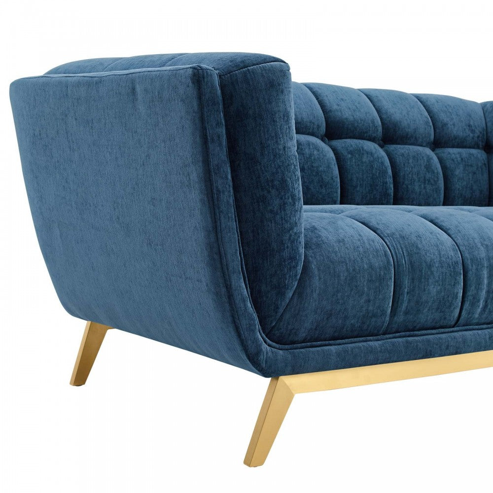 Bestow Crushed Performance Velvet Loveseat, Navy