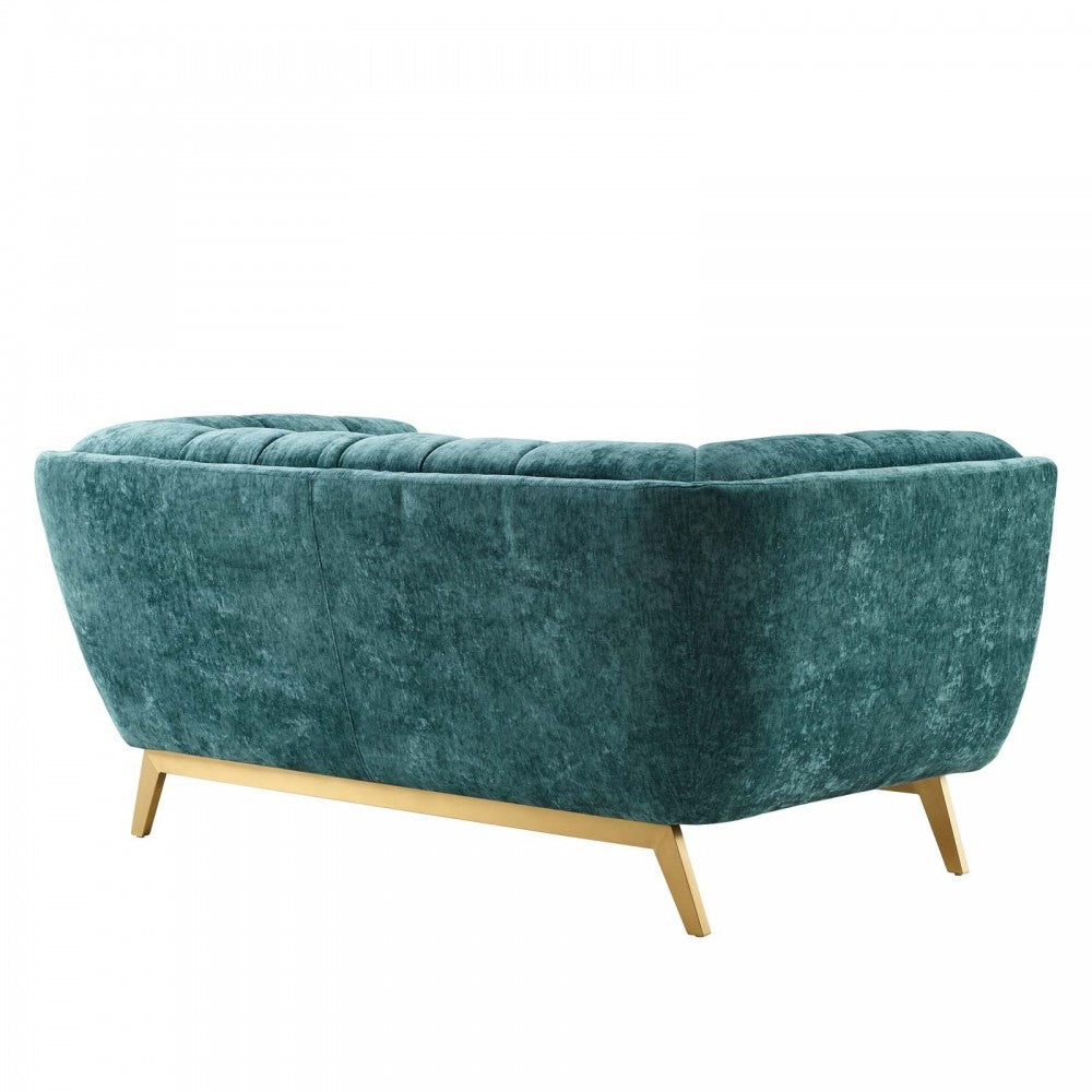 Bestow Crushed Performance Velvet Loveseat, Teal