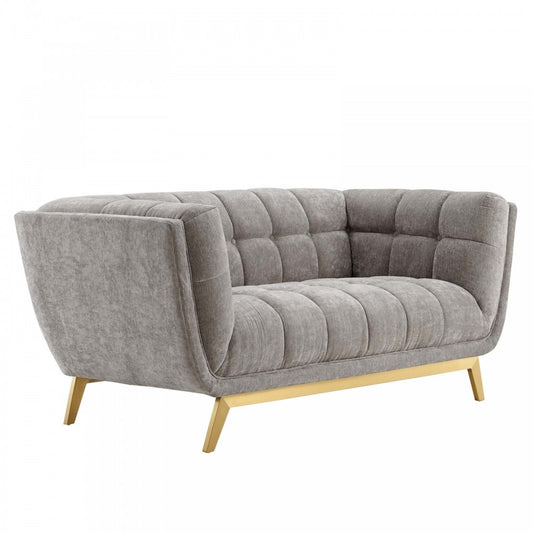 Bestow Crushed Performance Velvet Loveseat, Light Gray
