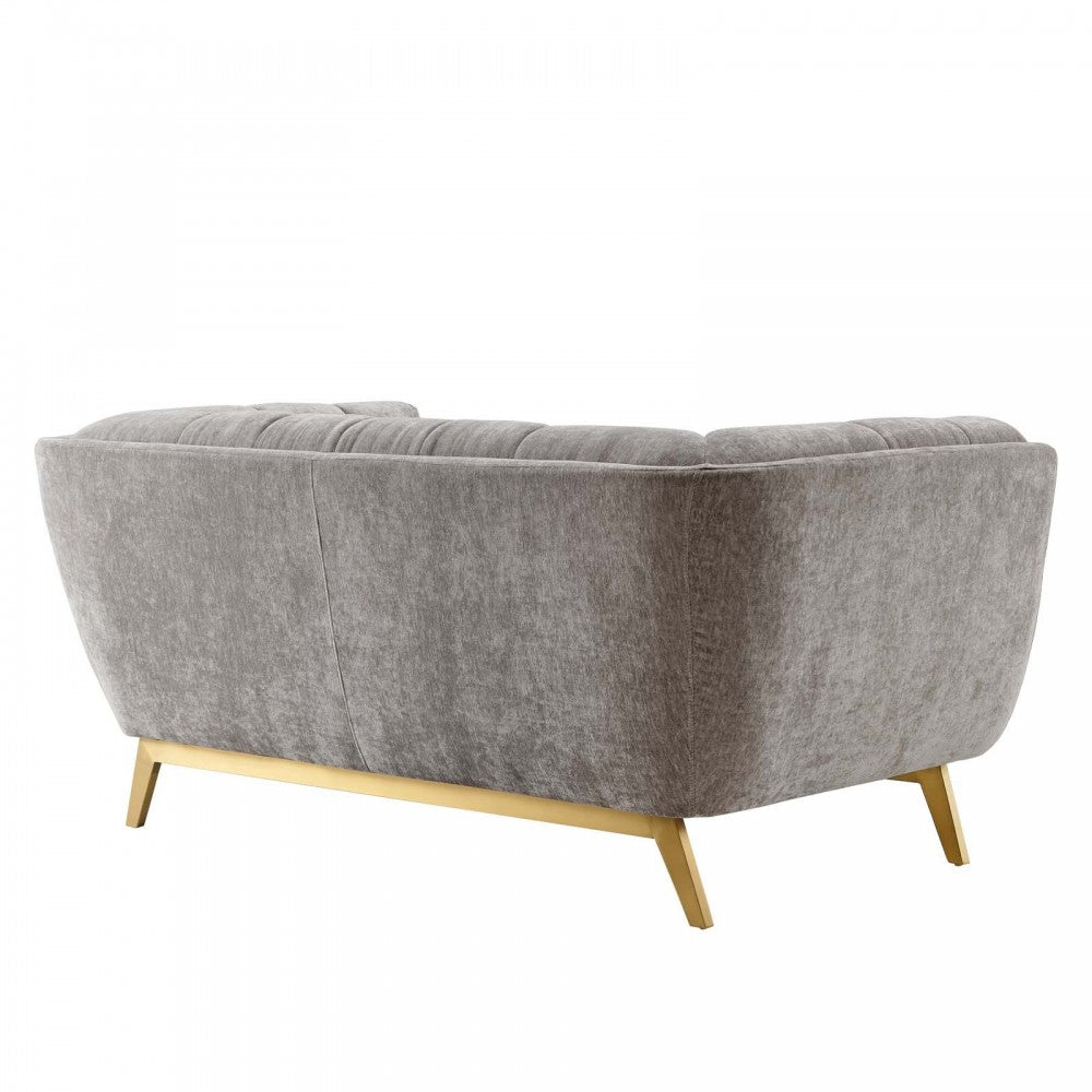 Bestow Crushed Performance Velvet Loveseat, Light Gray