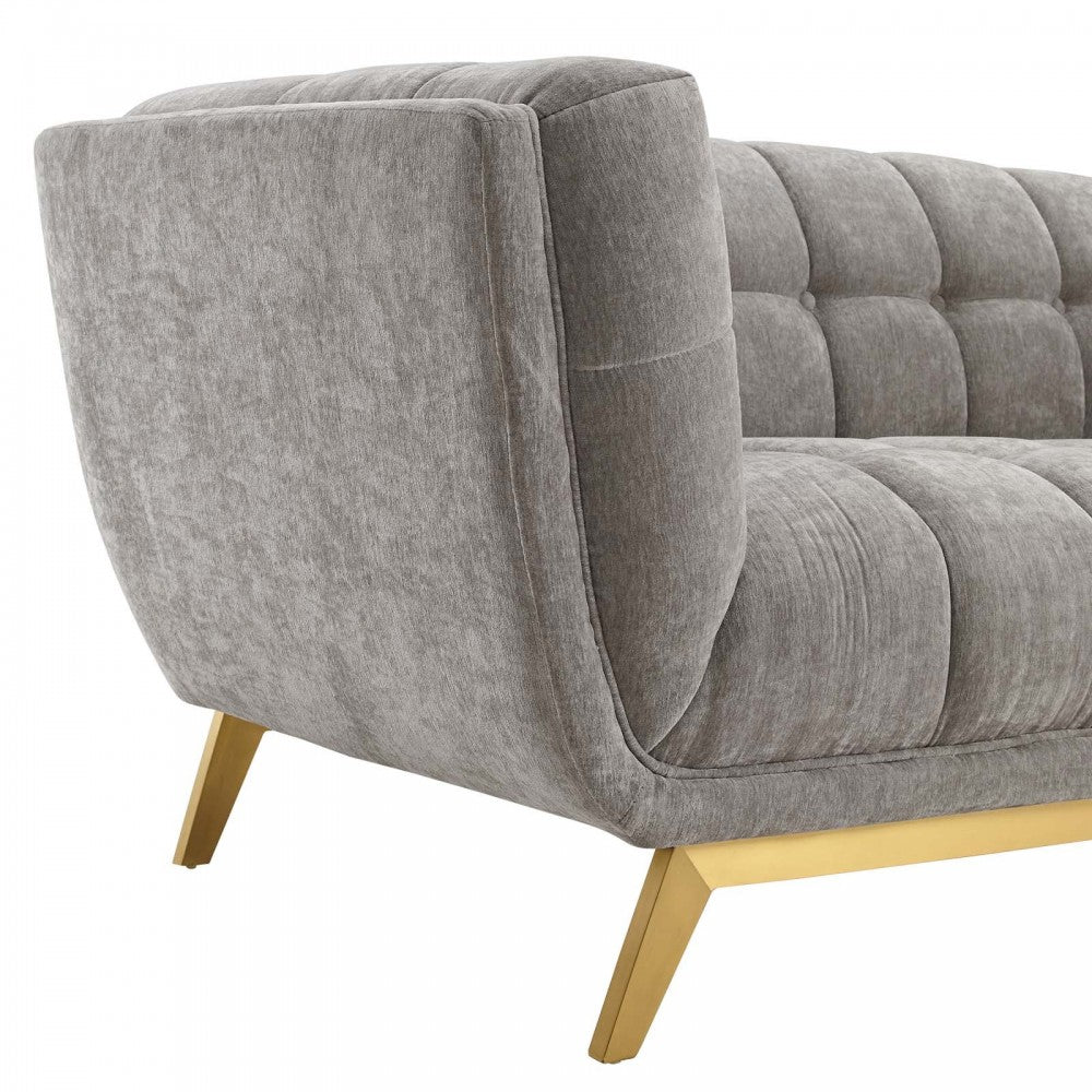 Bestow Crushed Performance Velvet Loveseat, Light Gray