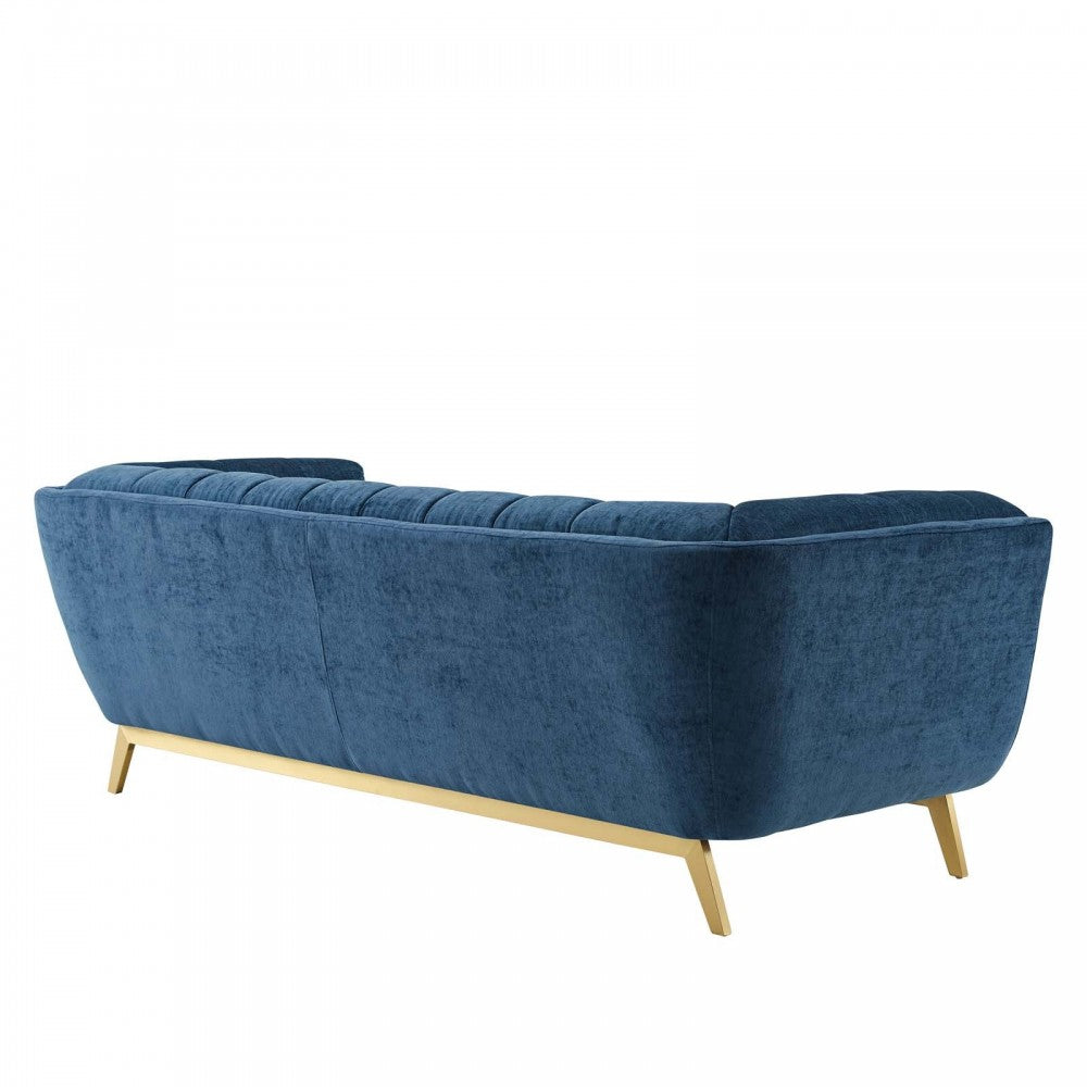 Bestow Crushed Performance Velvet Sofa, Navy
