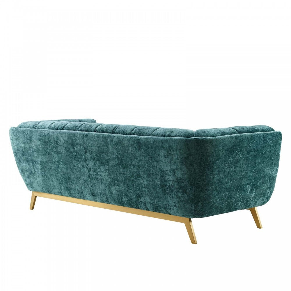 Bestow Crushed Performance Velvet Sofa, Teal