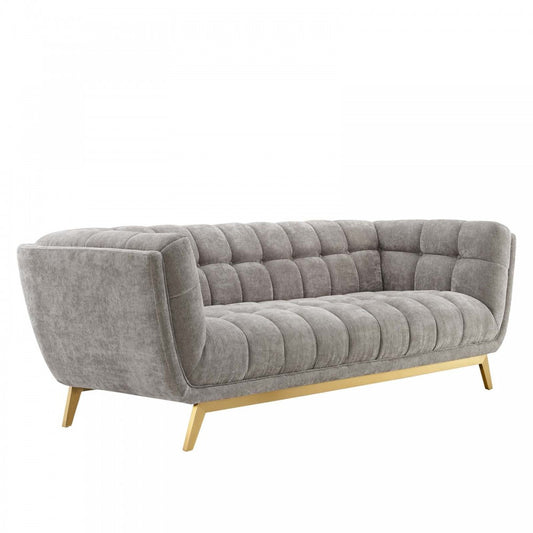 Bestow Crushed Performance Velvet Sofa, Light Gray