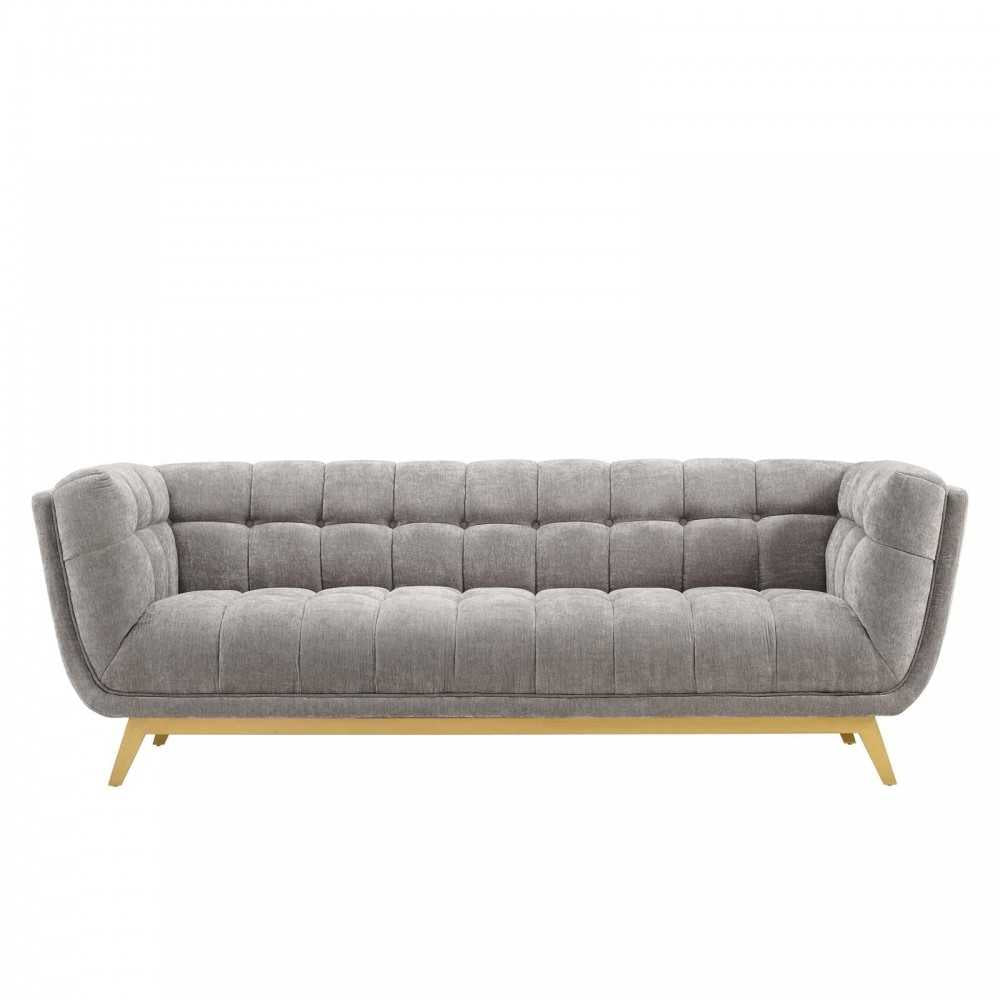 Bestow Crushed Performance Velvet Sofa, Light Gray