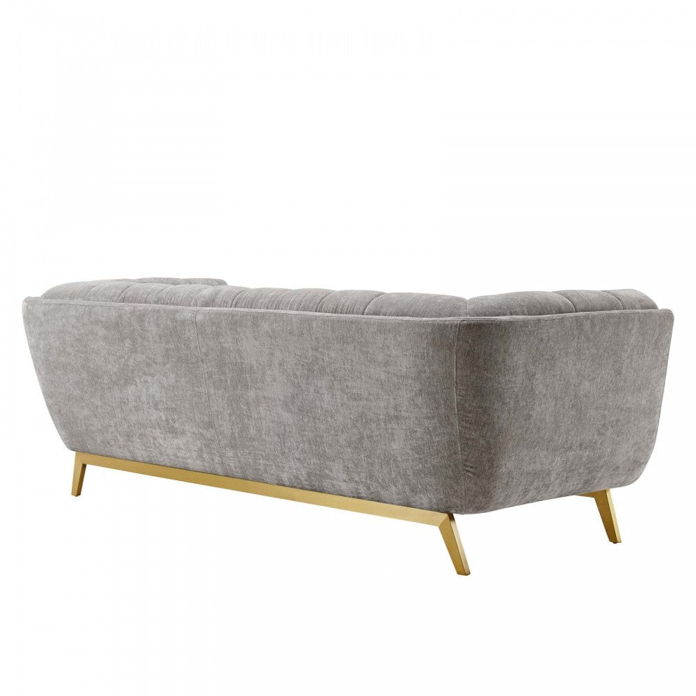 Bestow Crushed Performance Velvet Sofa, Light Gray