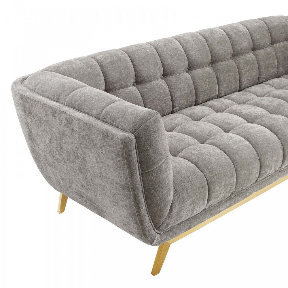 Bestow Crushed Performance Velvet Sofa, Light Gray