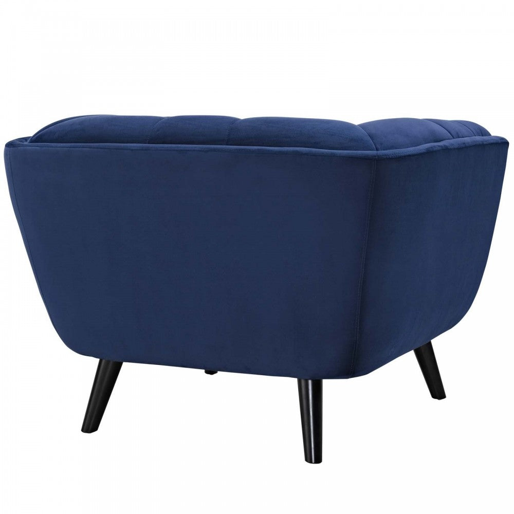 Bestow Performance Velvet Armchair, Navy