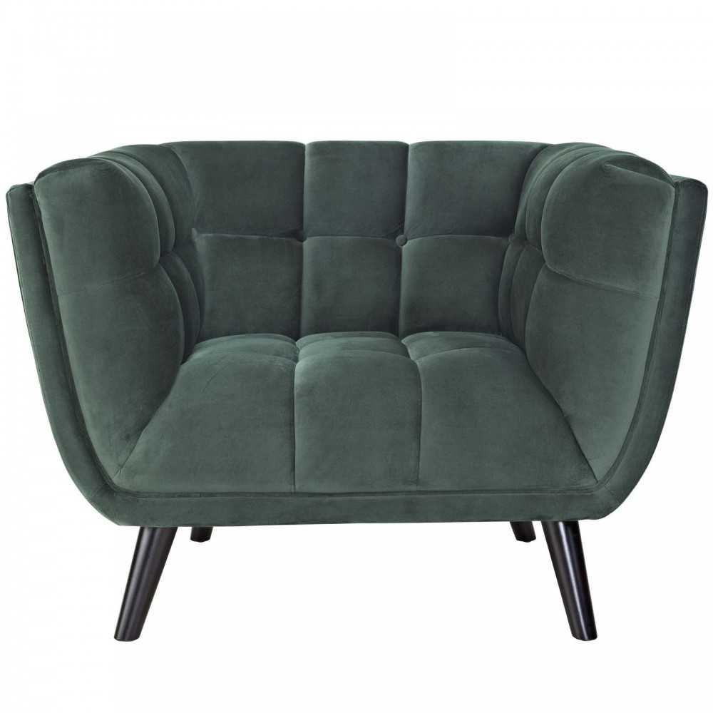 Bestow Performance Velvet Armchair, Green