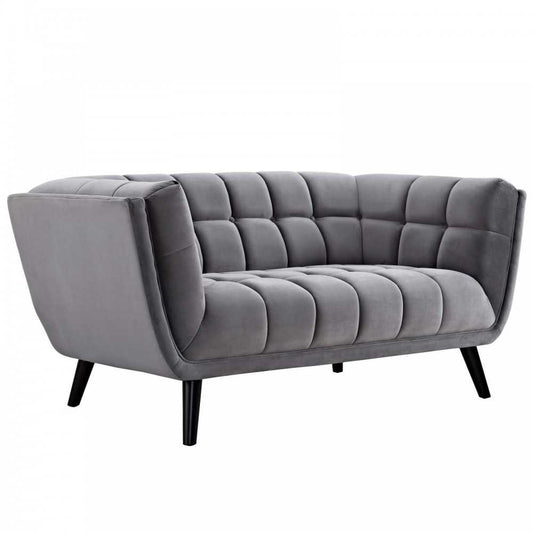 Bestow Performance Velvet Loveseat, Gray