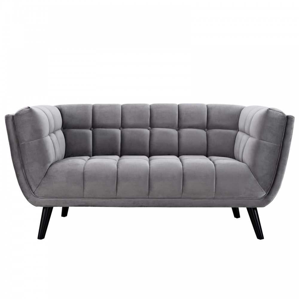 Bestow Performance Velvet Loveseat, Gray