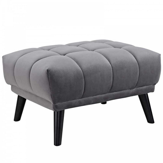 Bestow Performance Velvet Ottoman, Gray
