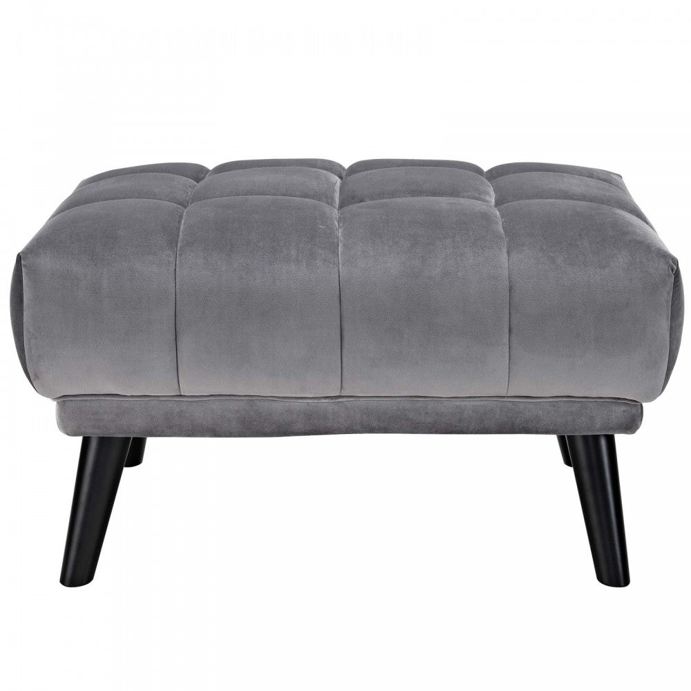 Bestow Performance Velvet Ottoman, Gray