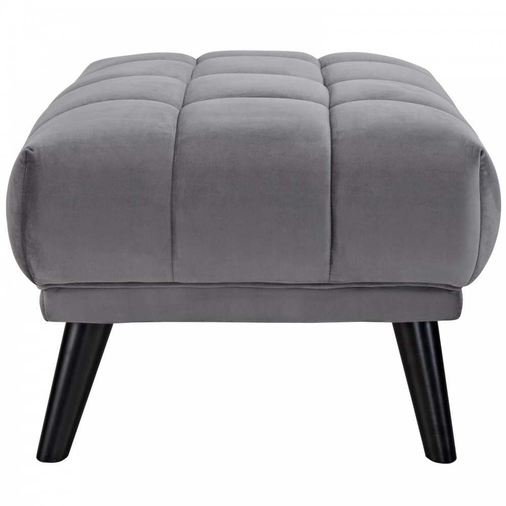 Bestow Performance Velvet Ottoman, Gray