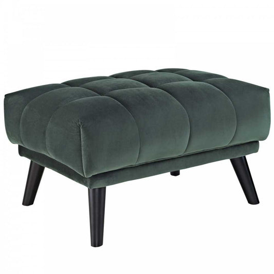 Bestow Performance Velvet Ottoman, Green