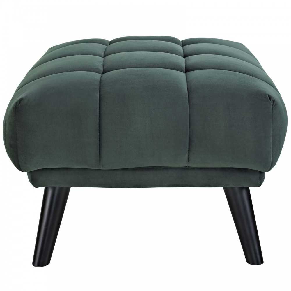 Bestow Performance Velvet Ottoman, Green