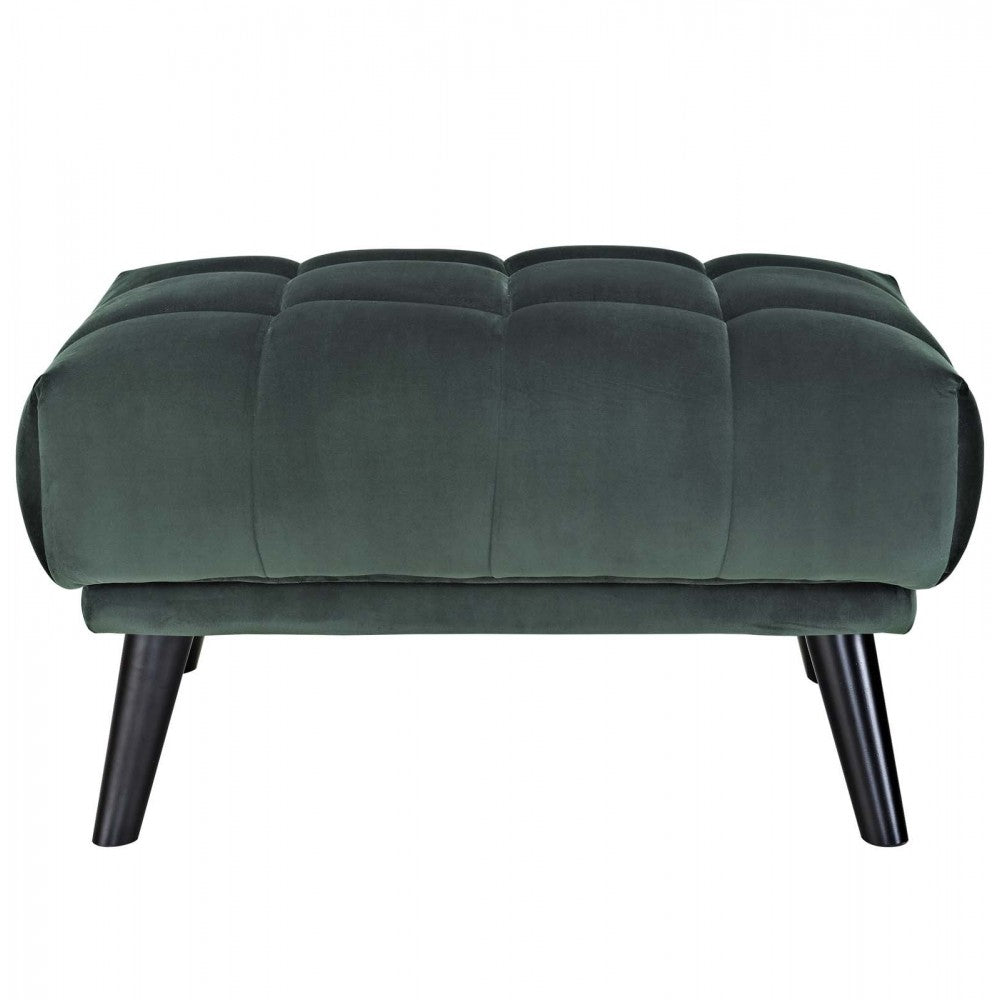 Bestow Performance Velvet Ottoman, Green