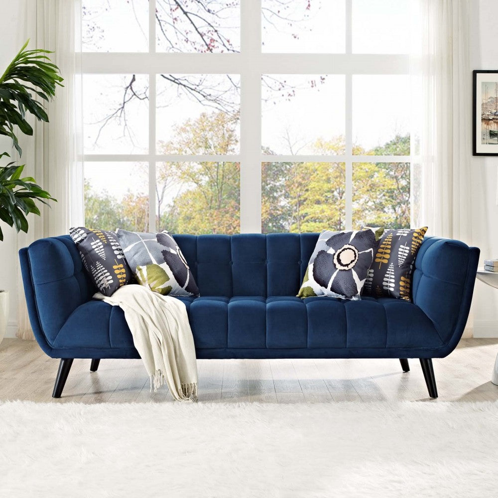 Bestow Performance Velvet Sofa, Navy