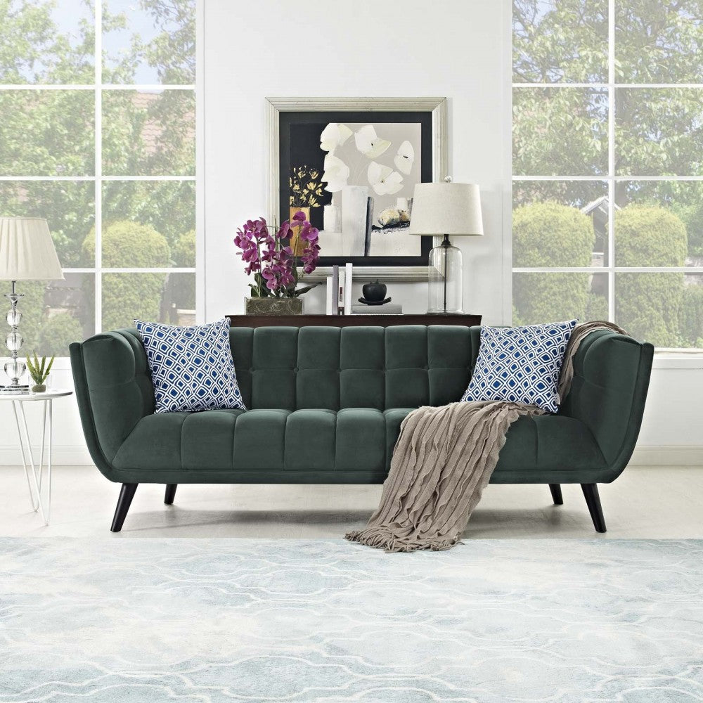 Bestow Performance Velvet Sofa, Green