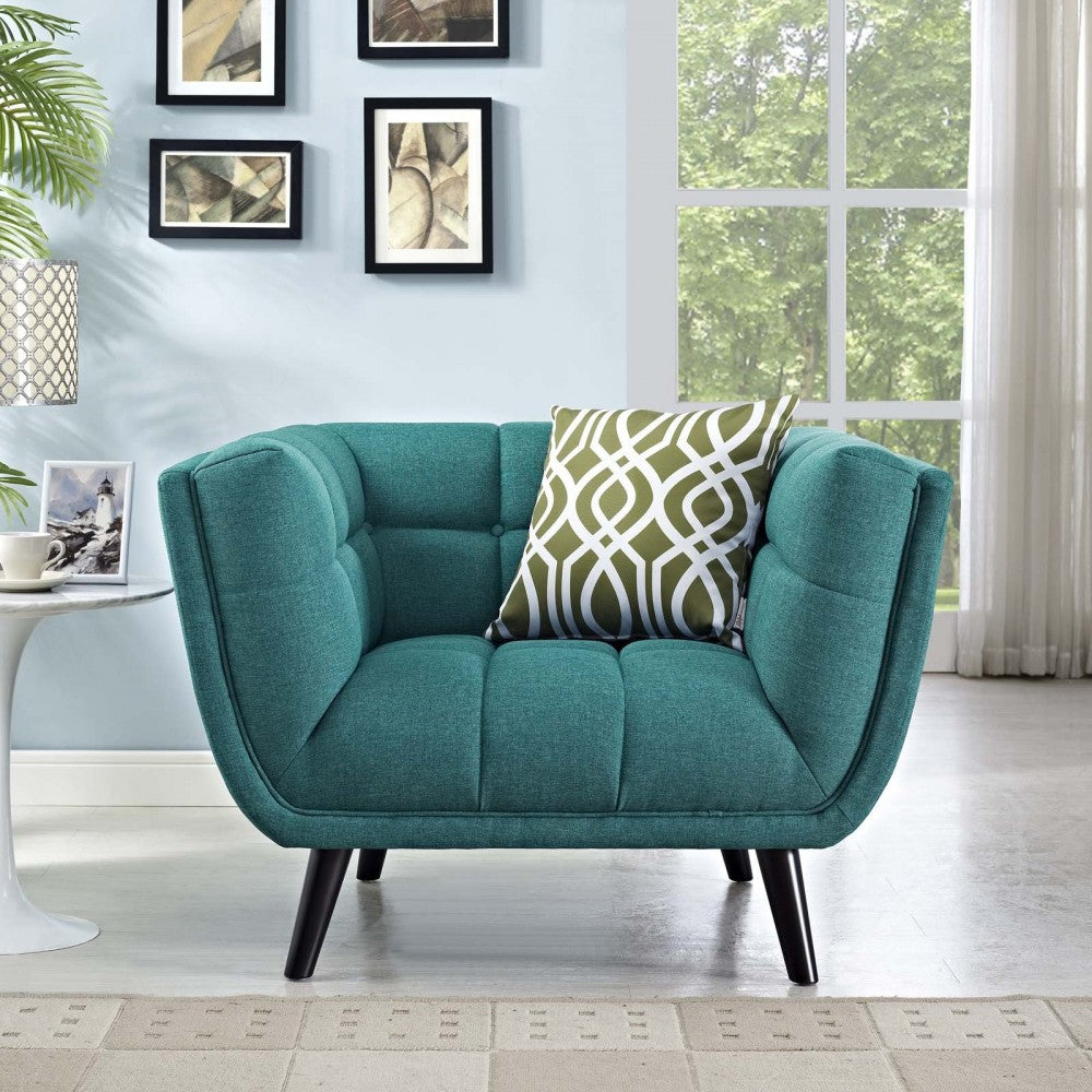Bestow Upholstered Fabric Armchair, Teal