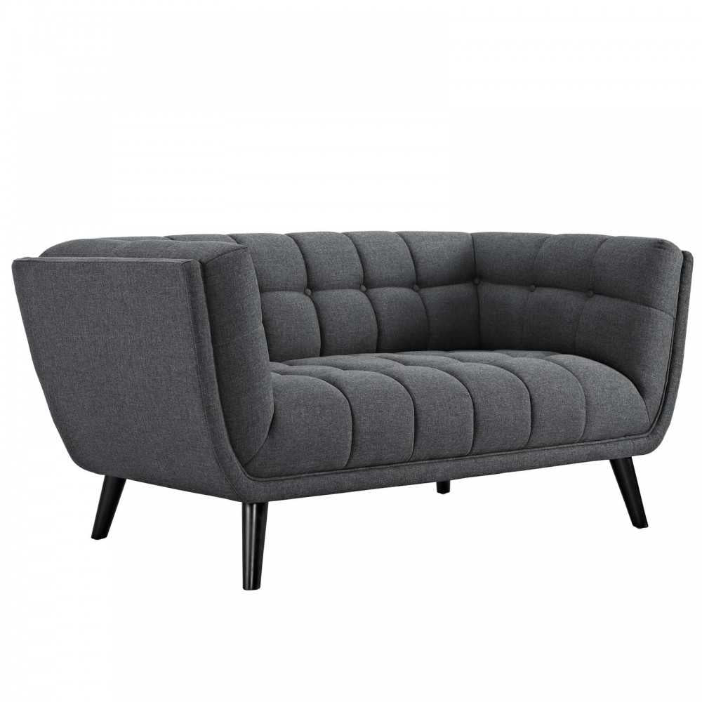 Bestow Upholstered Fabric Loveseat, Gray