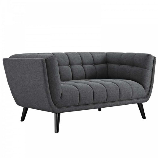 Bestow Upholstered Fabric Loveseat, Gray