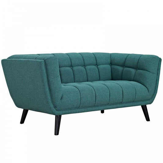 Bestow Upholstered Fabric Loveseat, Teal