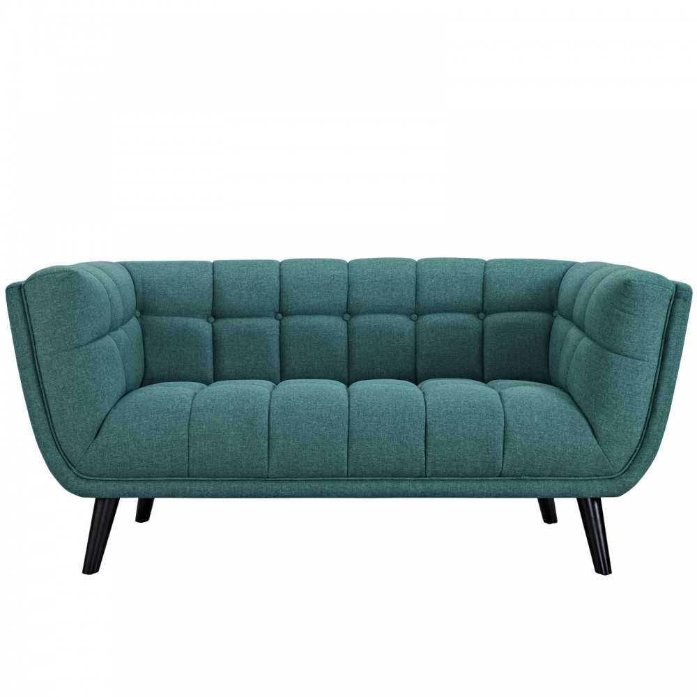Bestow Upholstered Fabric Loveseat, Teal