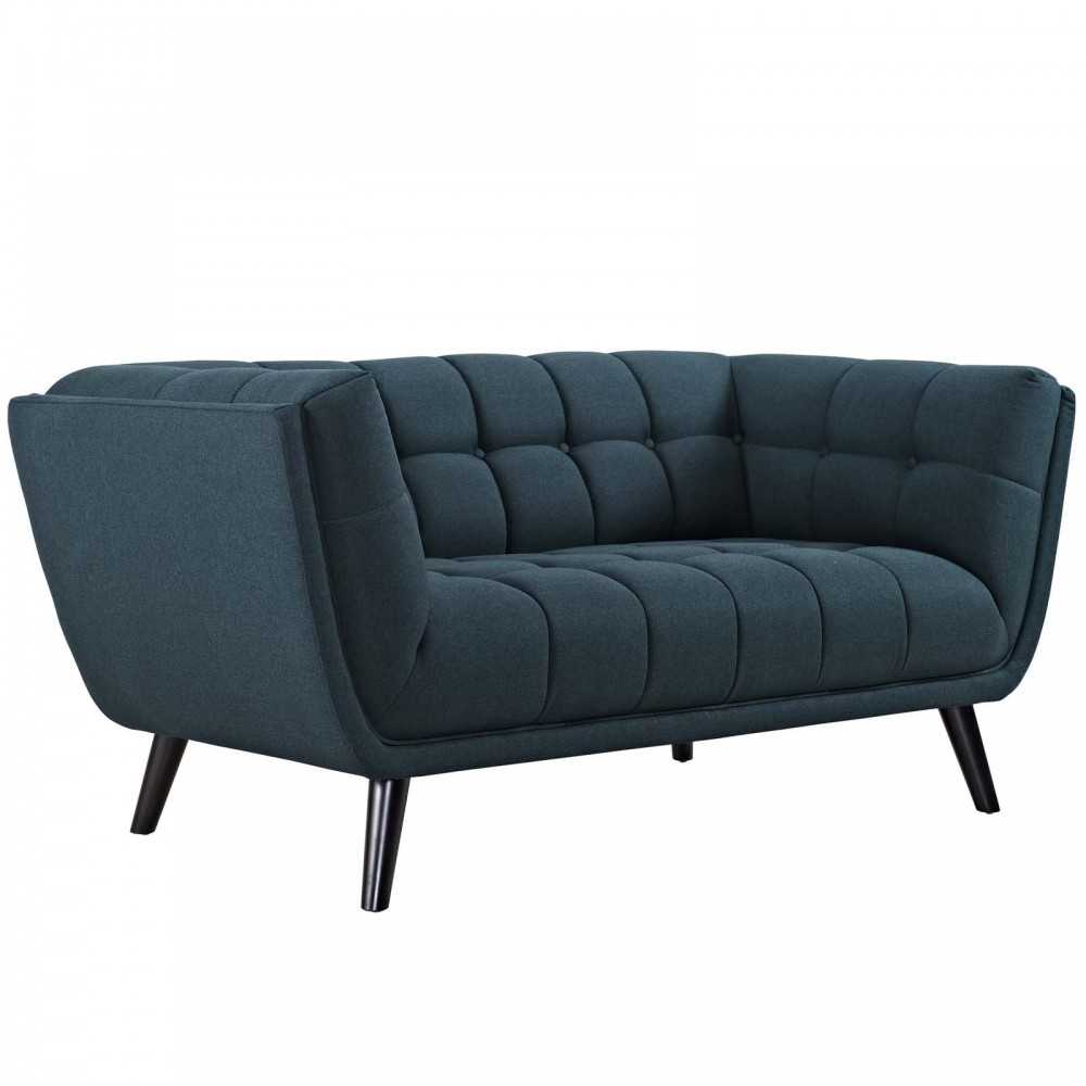 Bestow Upholstered Fabric Loveseat, Blue