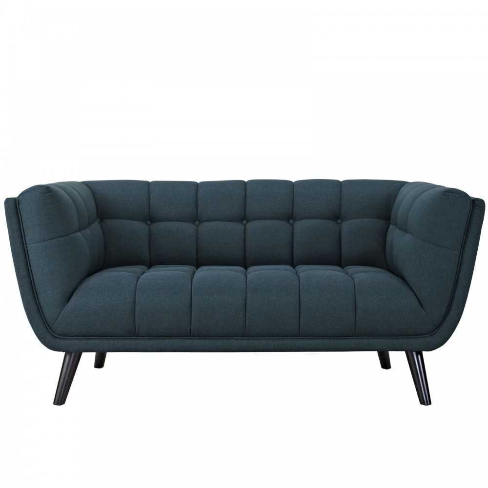 Bestow Upholstered Fabric Loveseat, Blue