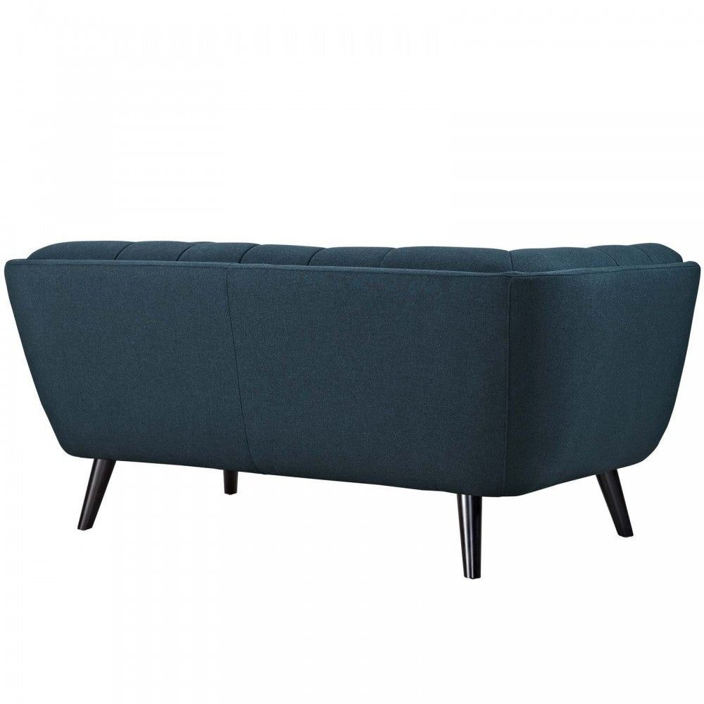 Bestow Upholstered Fabric Loveseat, Blue