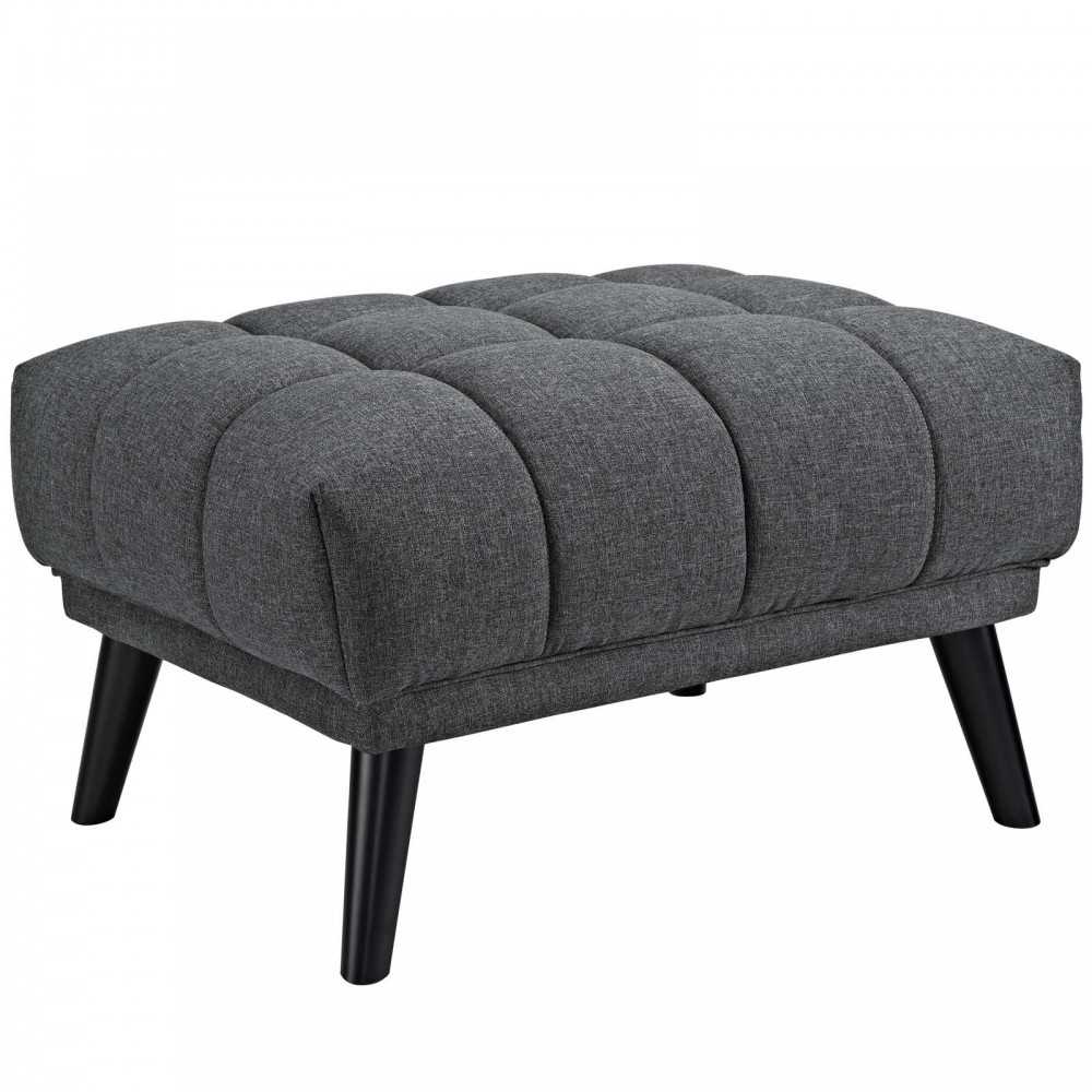 Bestow Upholstered Fabric Ottoman, Gray