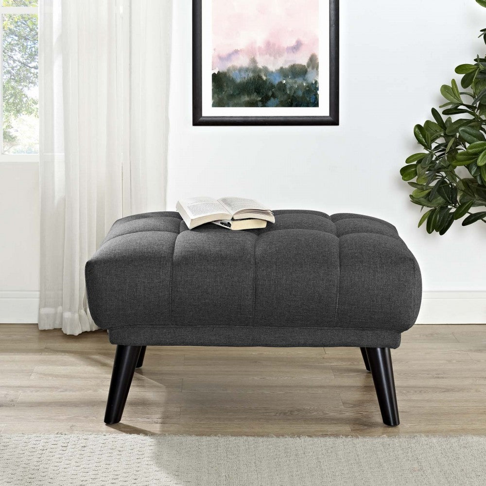 Bestow Upholstered Fabric Ottoman, Gray